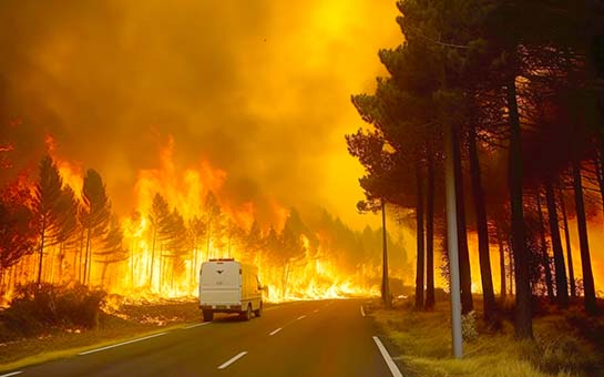 Cobertura de seguro de viaje para incendios forestales